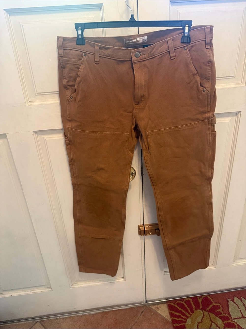 Carhartt Women’s Brown Double-Front Work Pants, 18 Tall